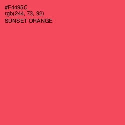 #F4495C - Sunset Orange Color Image
